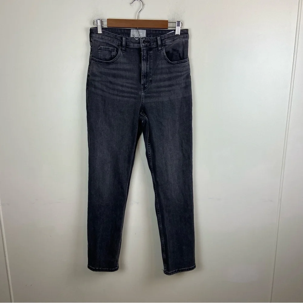 Everlane The High Rise Straight Jeans Grey Black Size 29 Regular Casual Denim